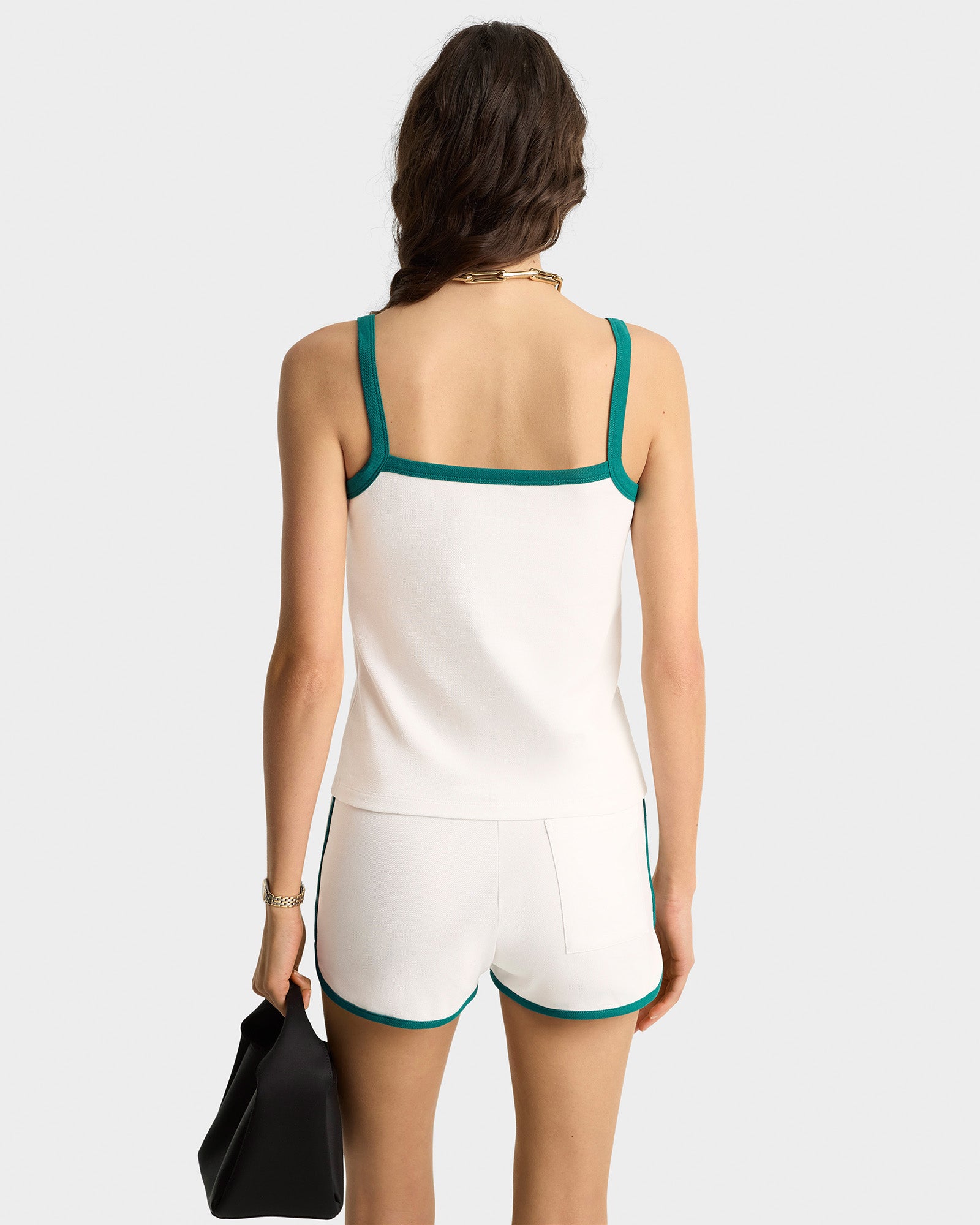 Crown Tennis Pique Tank - White/Alpine