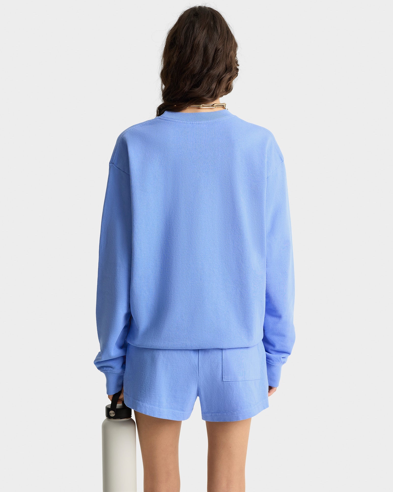 Wellness Ivy Disco short - Flax blue/White