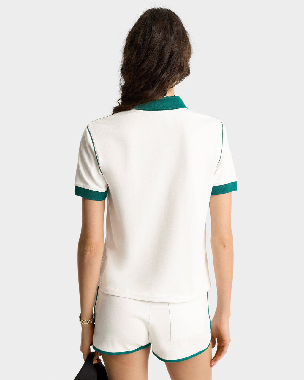 Crown 70s Pique Polo - White/Alpine