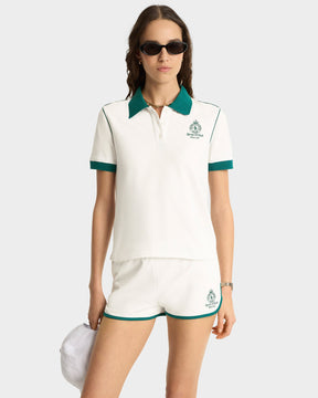 Crown Tennis Pique Short - White/Alpine