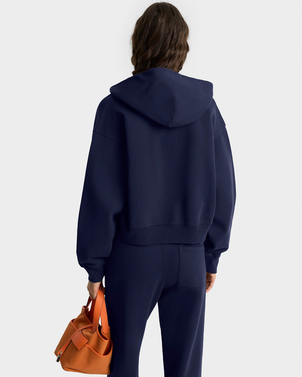 NY Tennis Club Cropped Zip Hoodie - Navy