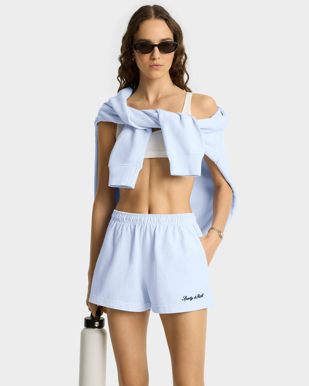 Syracuse Embroidered Disco short - Ciel/Navy