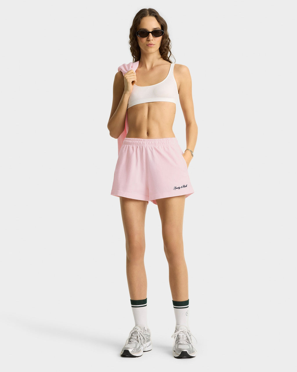 Syracuse Embroidered Disco short - Pink Dolphin/Navy
