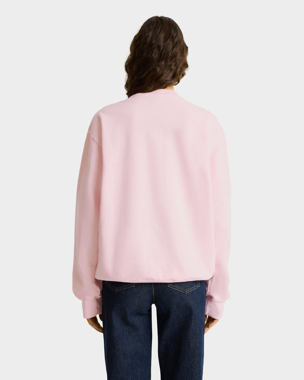 Syracuse Embroidered Crewneck - Pink Dolphin/Navy