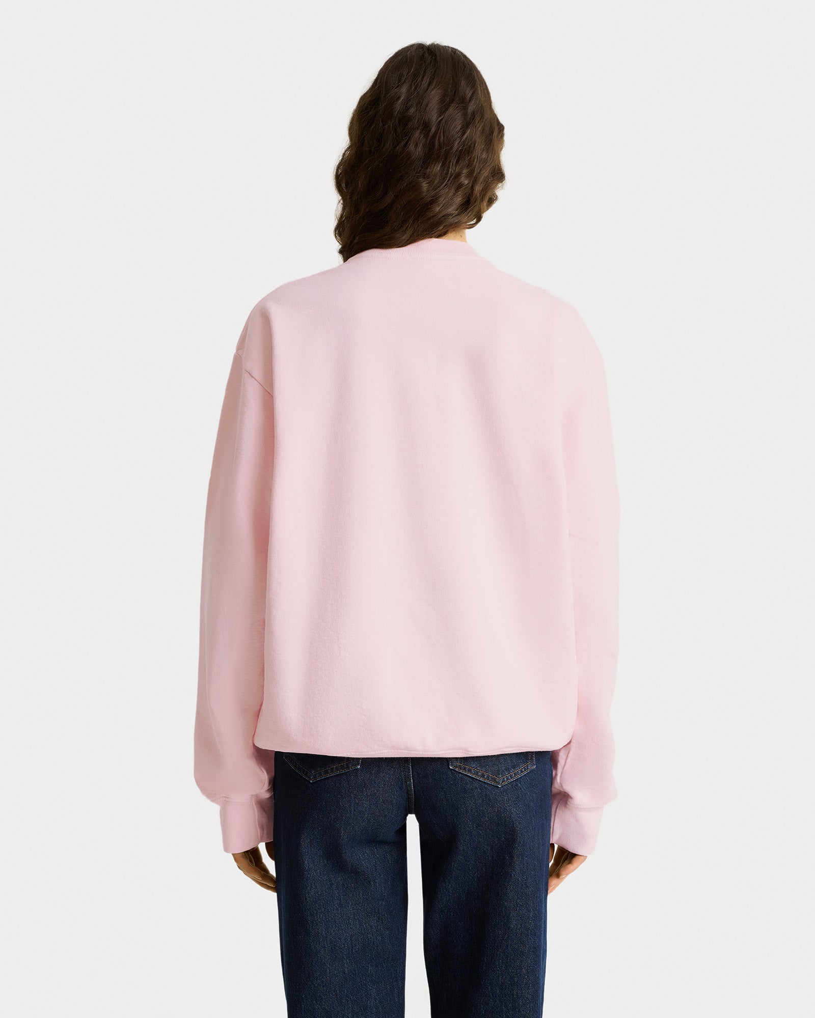 Syracuse Embroidered Crewneck - Pink Dolphin/Navy