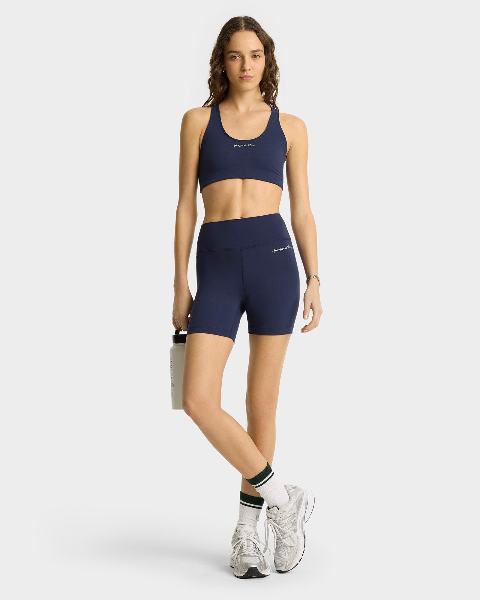 Syracuse Biker Shorts - Navy/White