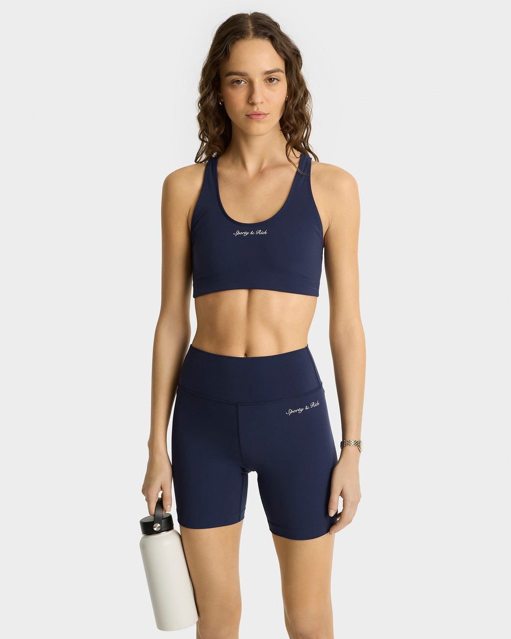 Syracuse Biker Shorts - Navy/White