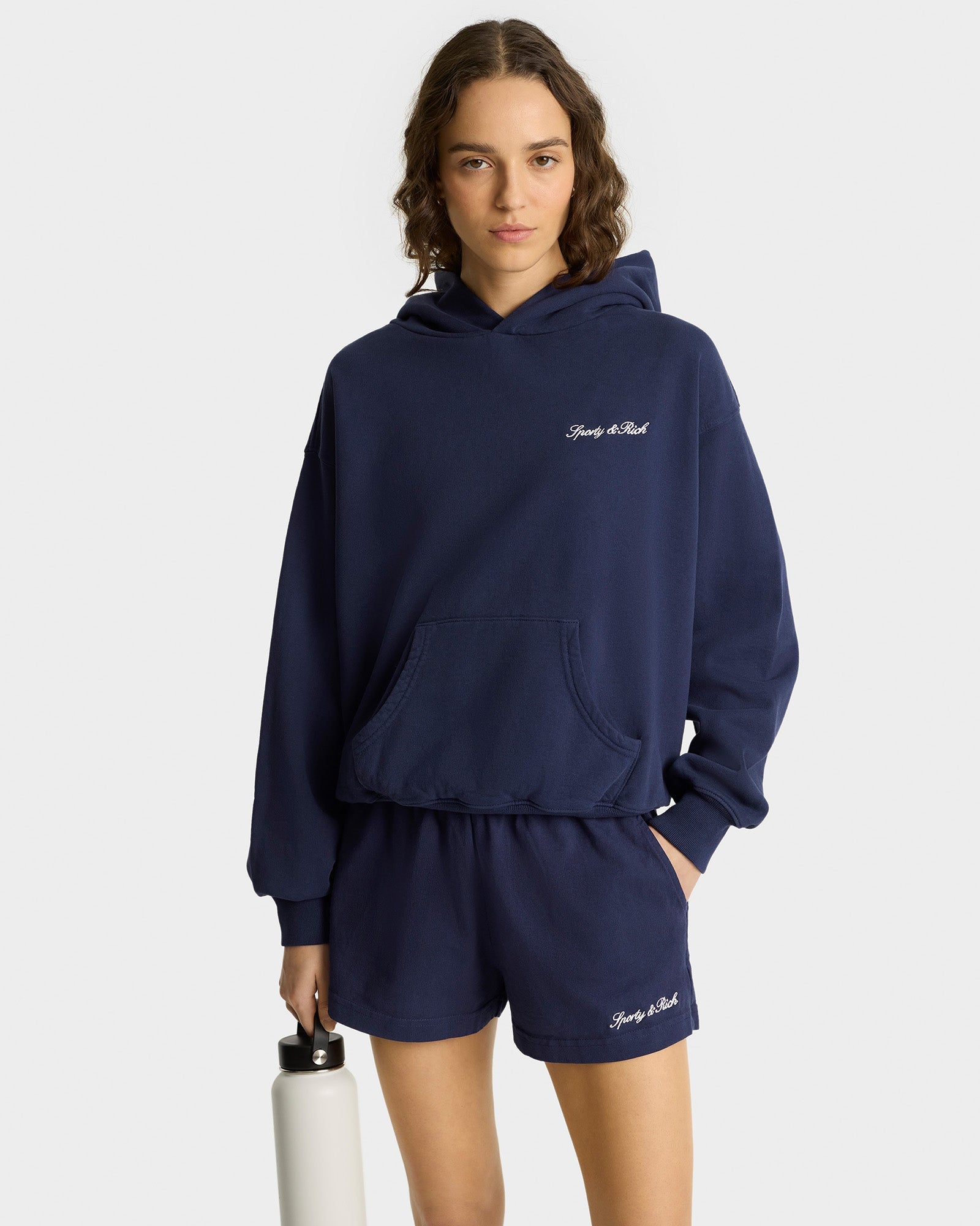 Syracuse Embroidered Hoodie - Navy/White