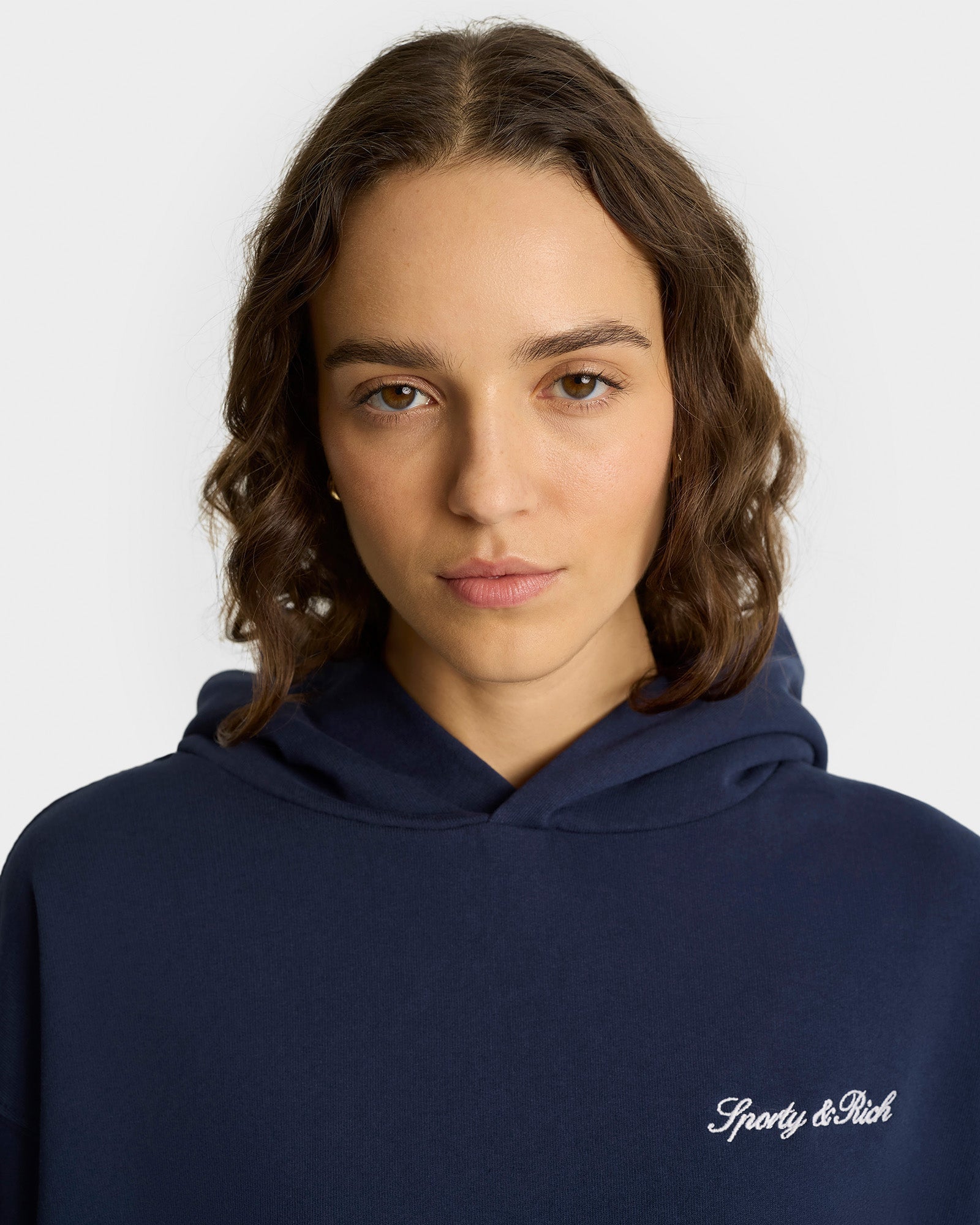 Syracuse Embroidered Hoodie - Navy/White