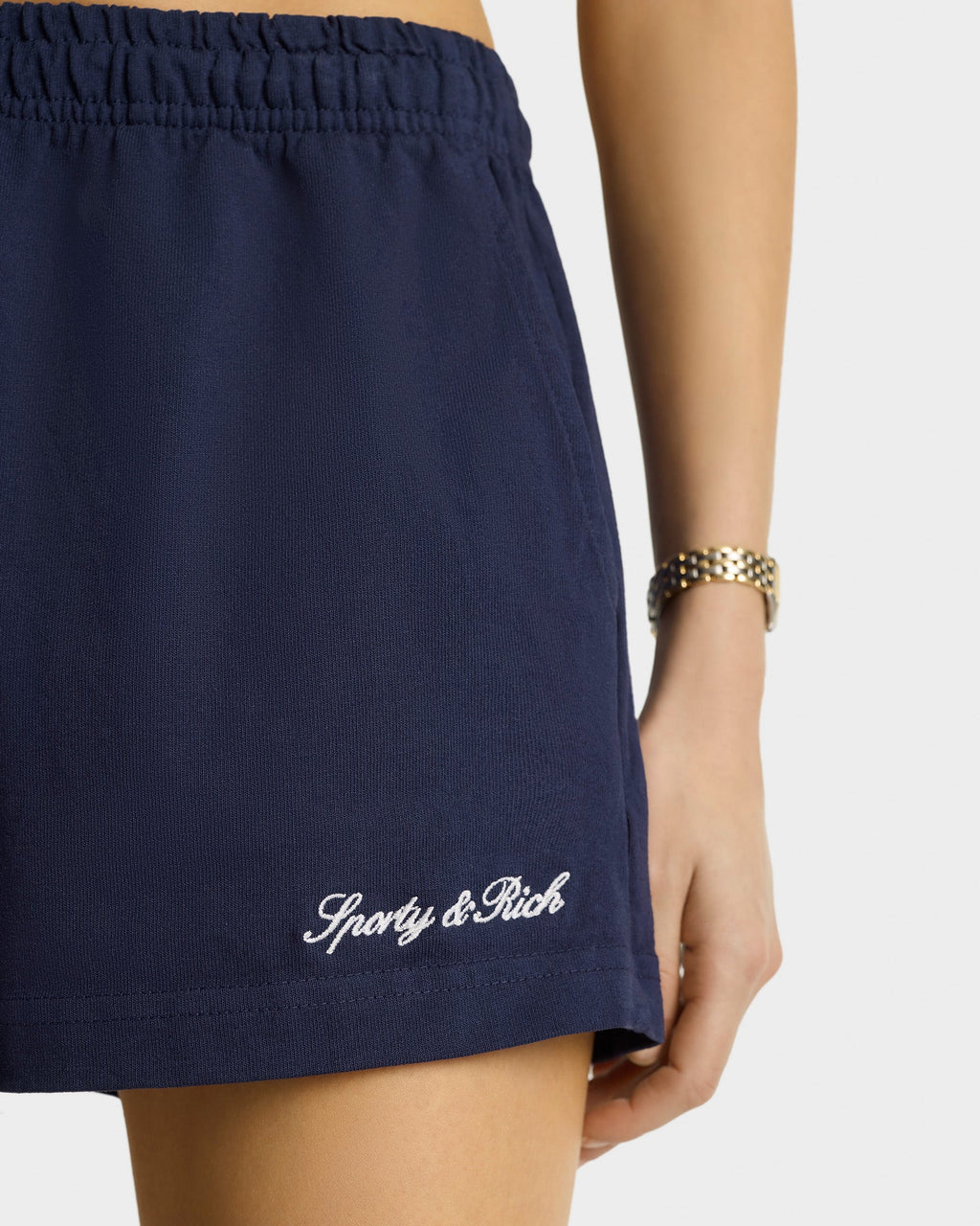 Syracuse Embroidered Disco short - Navy/White