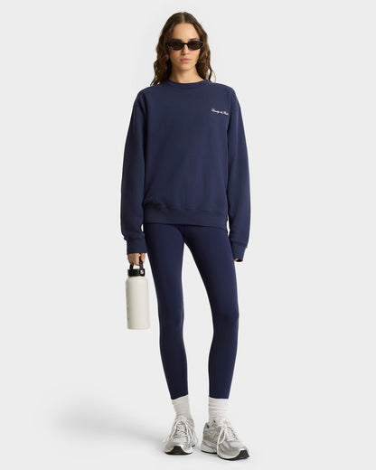 Syracuse Embroidered Crewneck - Navy/White