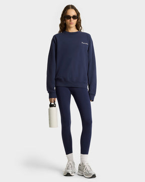 Syracuse Embroidered Crewneck - Navy/White