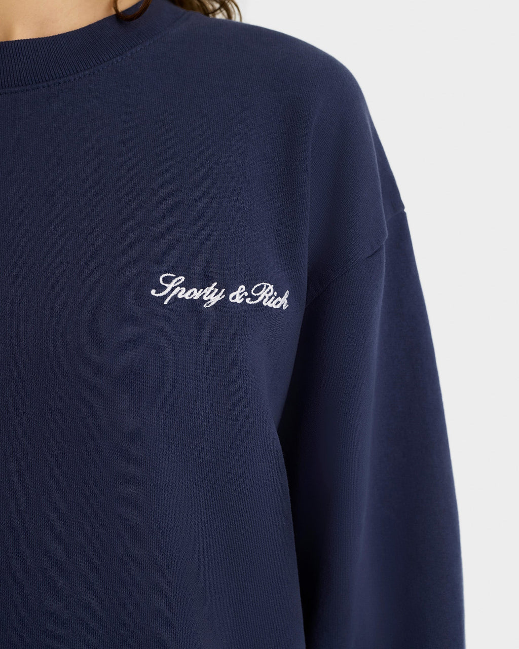 Syracuse Embroidered Crewneck - Navy/White