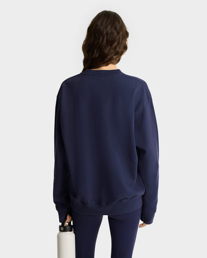 Syracuse Embroidered Crewneck - Navy/White