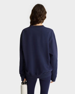Syracuse Embroidered Crewneck - Navy/White