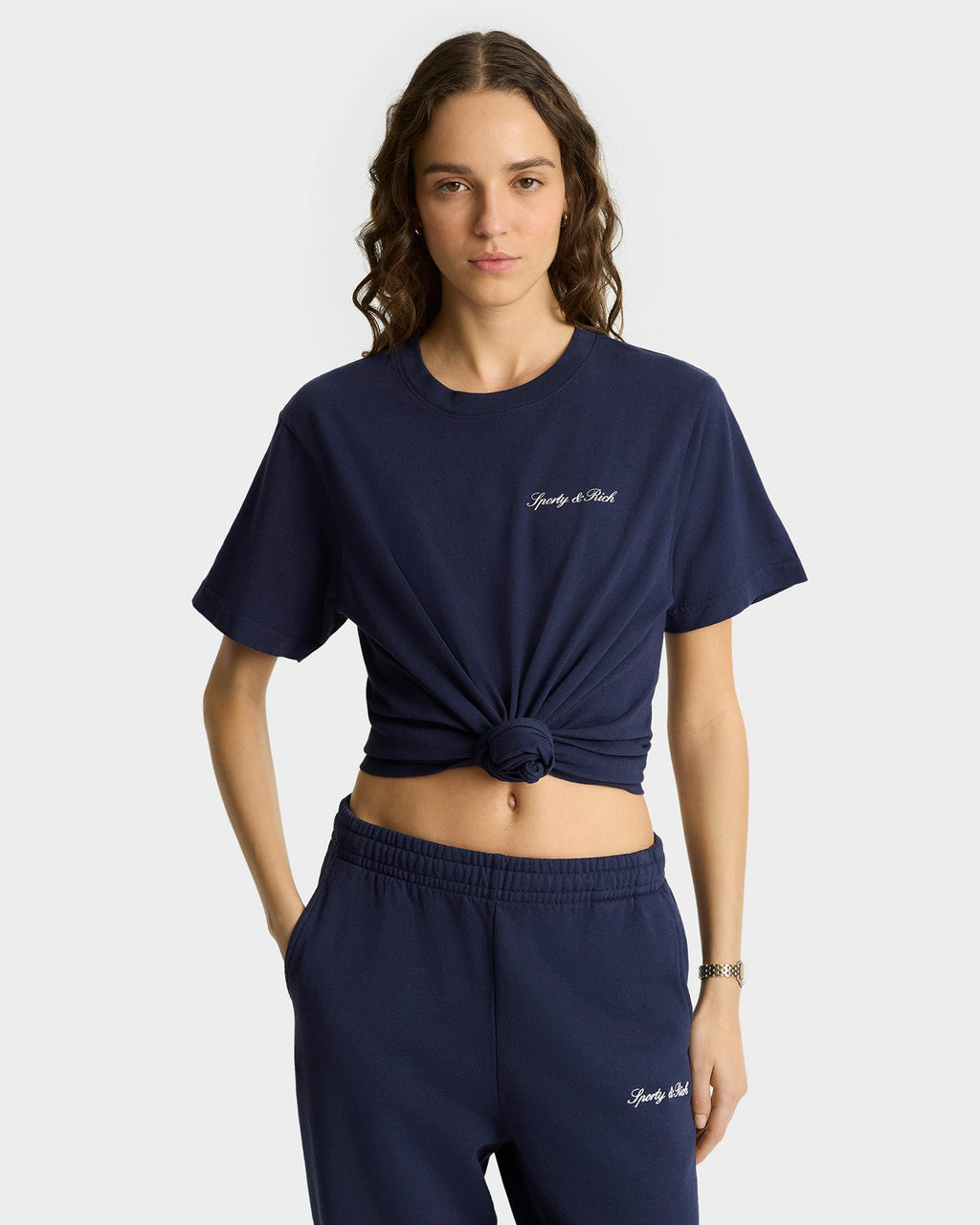 Syracuse Embroidered Sweatpant - Navy/White