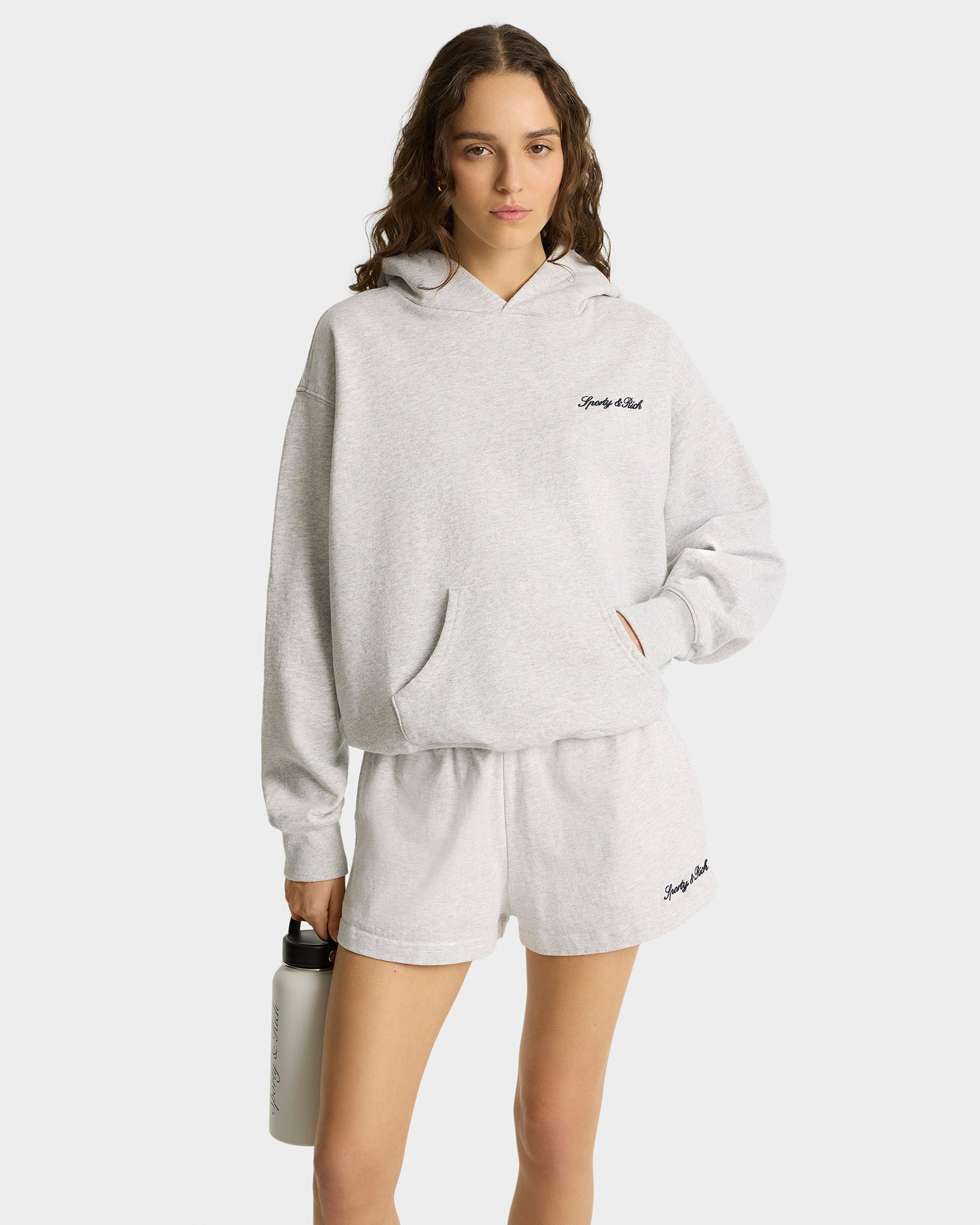 Syracuse Embroidered Hoodie - Heather Gray/Navy