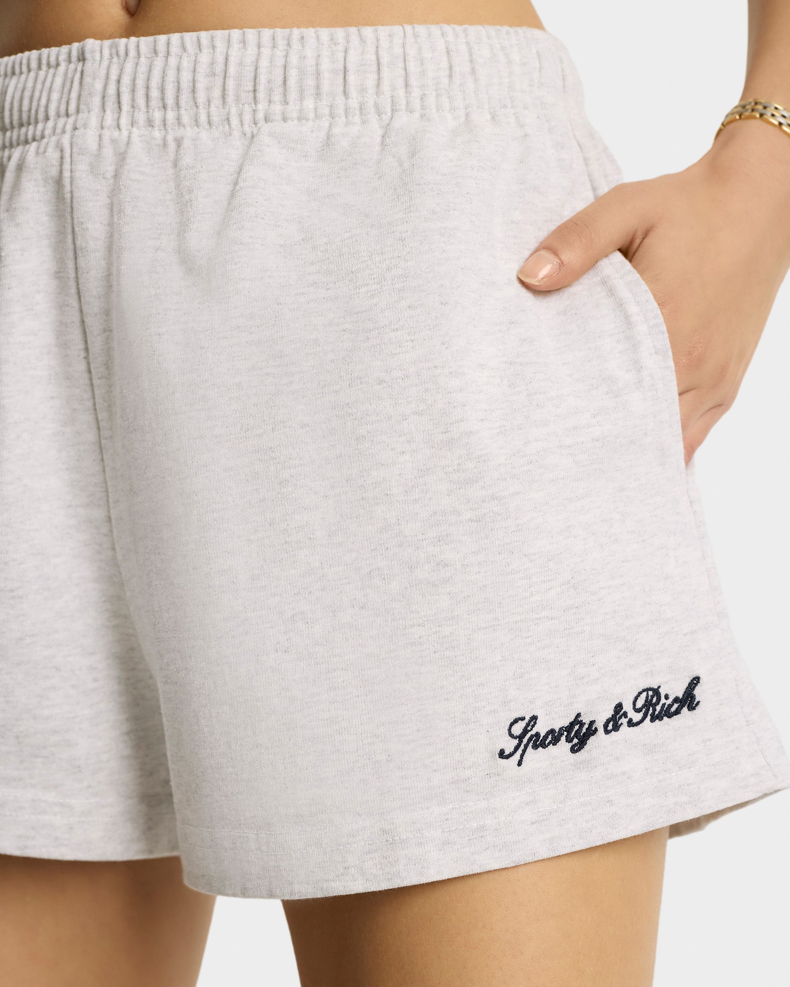 Syracuse Embroidered Disco short - Heather Gray/Navy