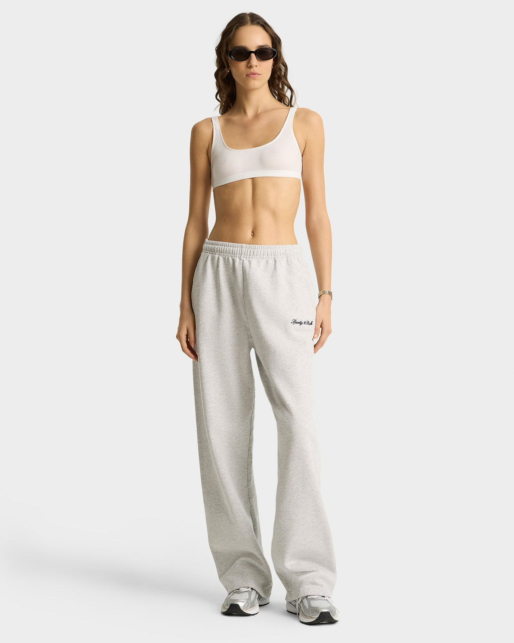 Syracuse Embroidered Wide Sweatpant - Heather Gray/Navy