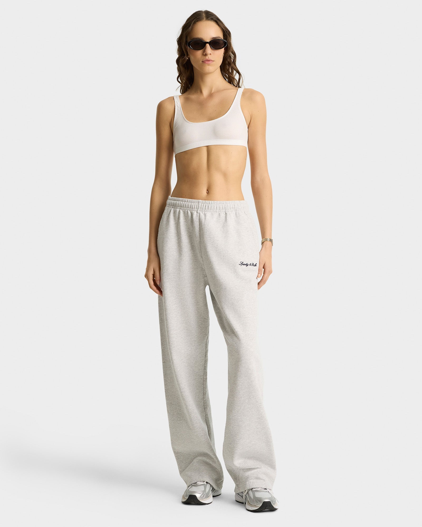 Syracuse Embroidered Wide Sweatpant - Heather Gray/Navy