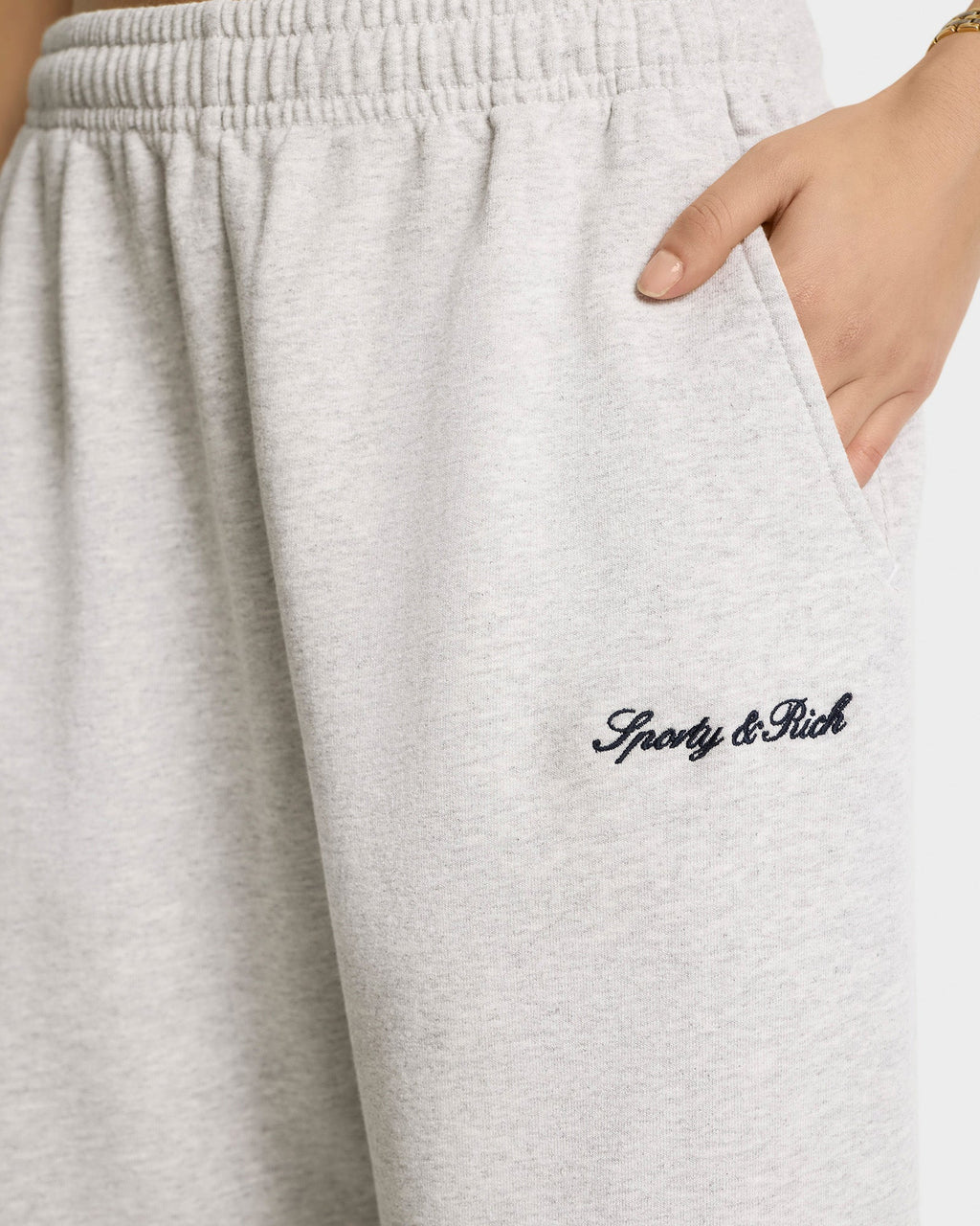 Syracuse Embroidered Wide Sweatpant - Heather Gray/Navy