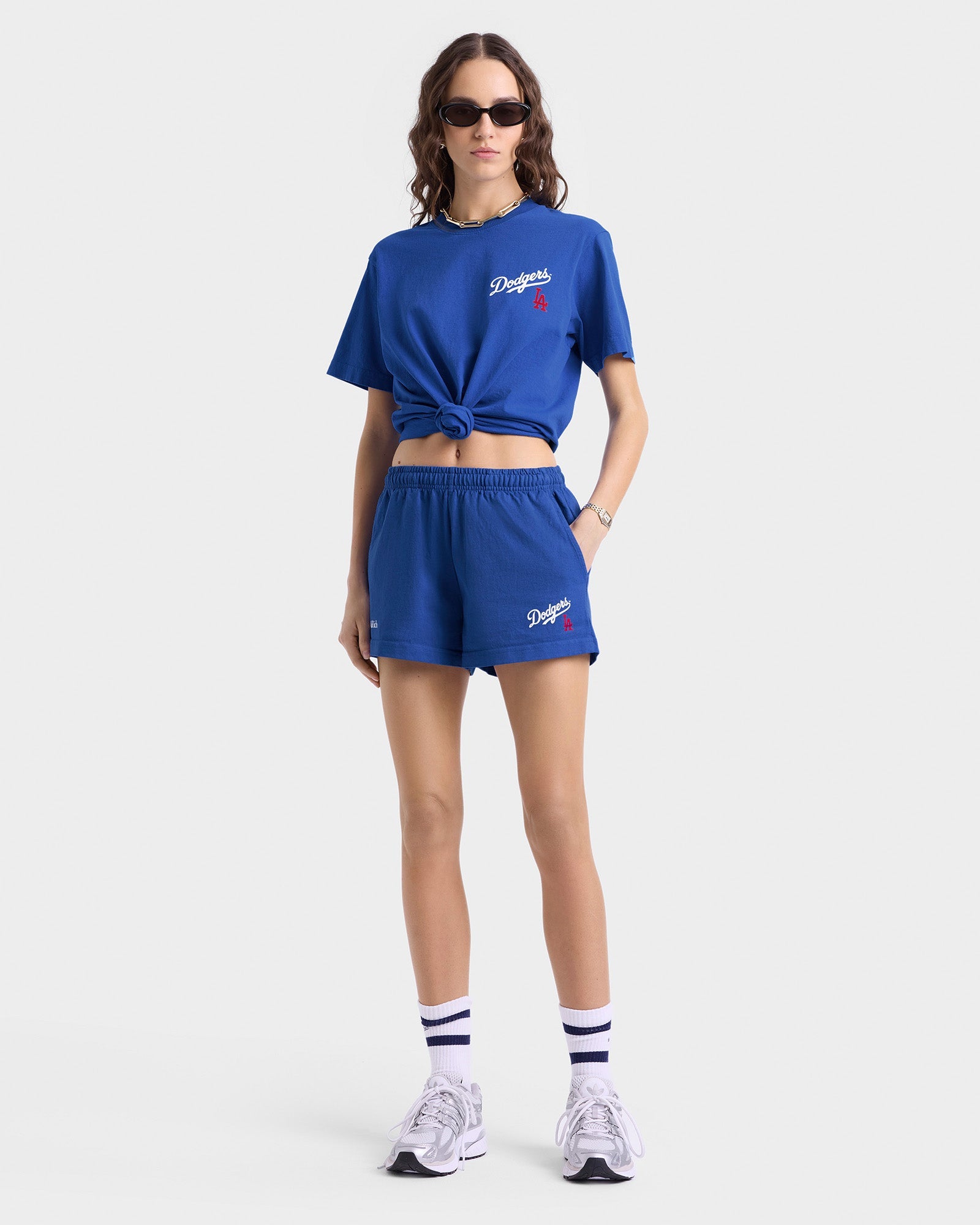 Dodgers Serif Disco Short - Team Blue/White