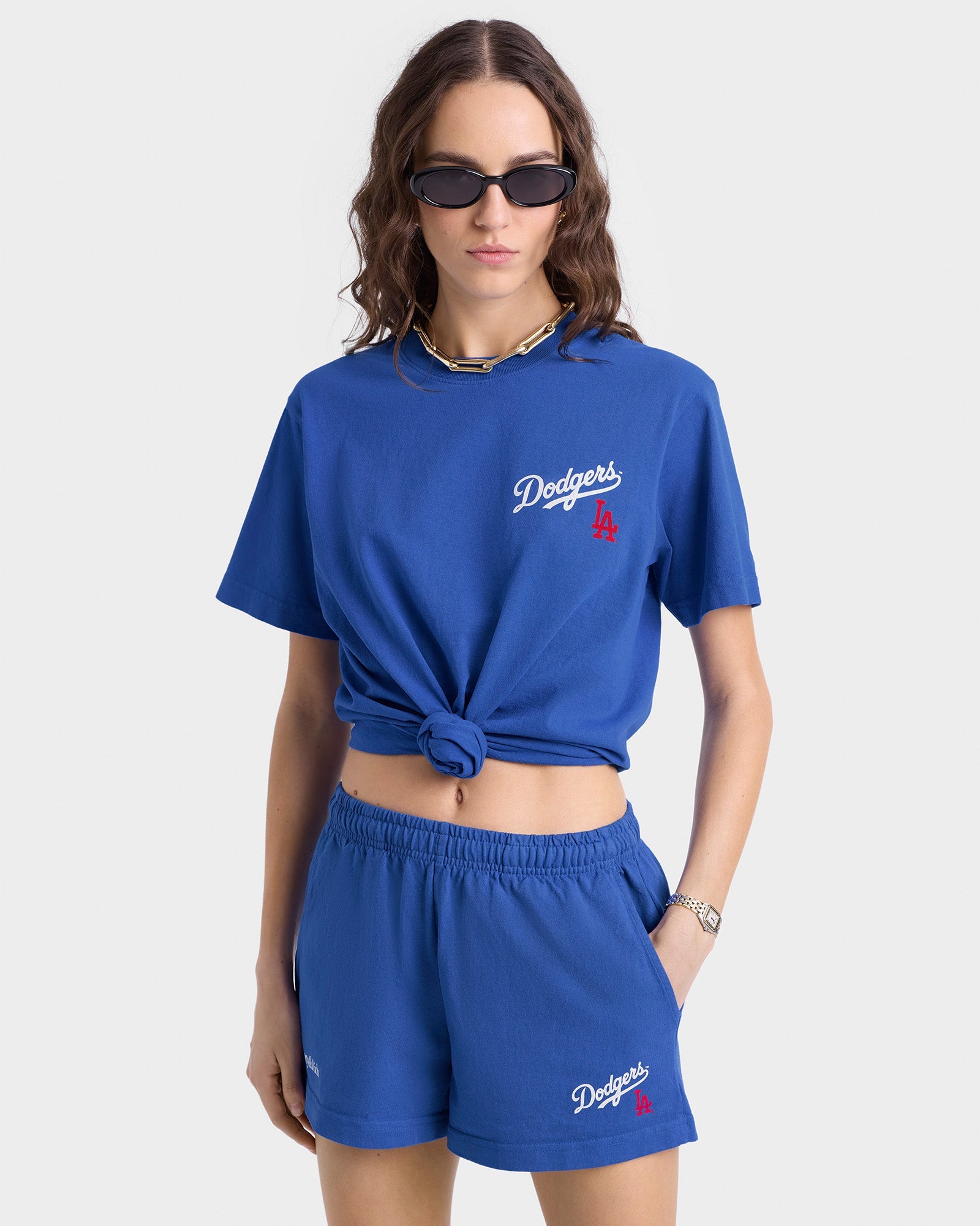 Dodgers Serif Disco Short - Team Blue/White
