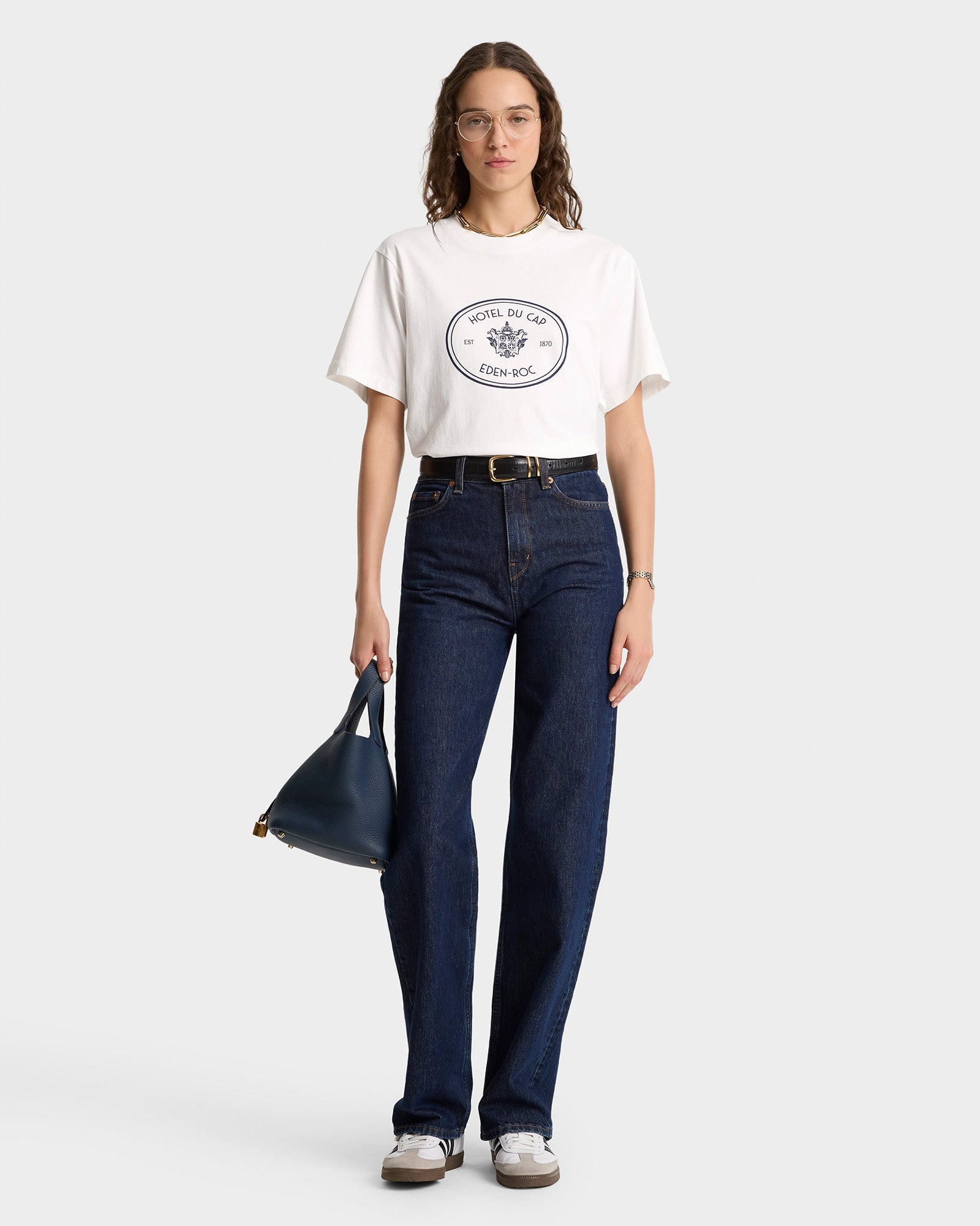 Eden Crest T-Shirt - White/Navy