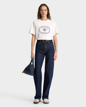 Eden Crest T-Shirt - White/Navy
