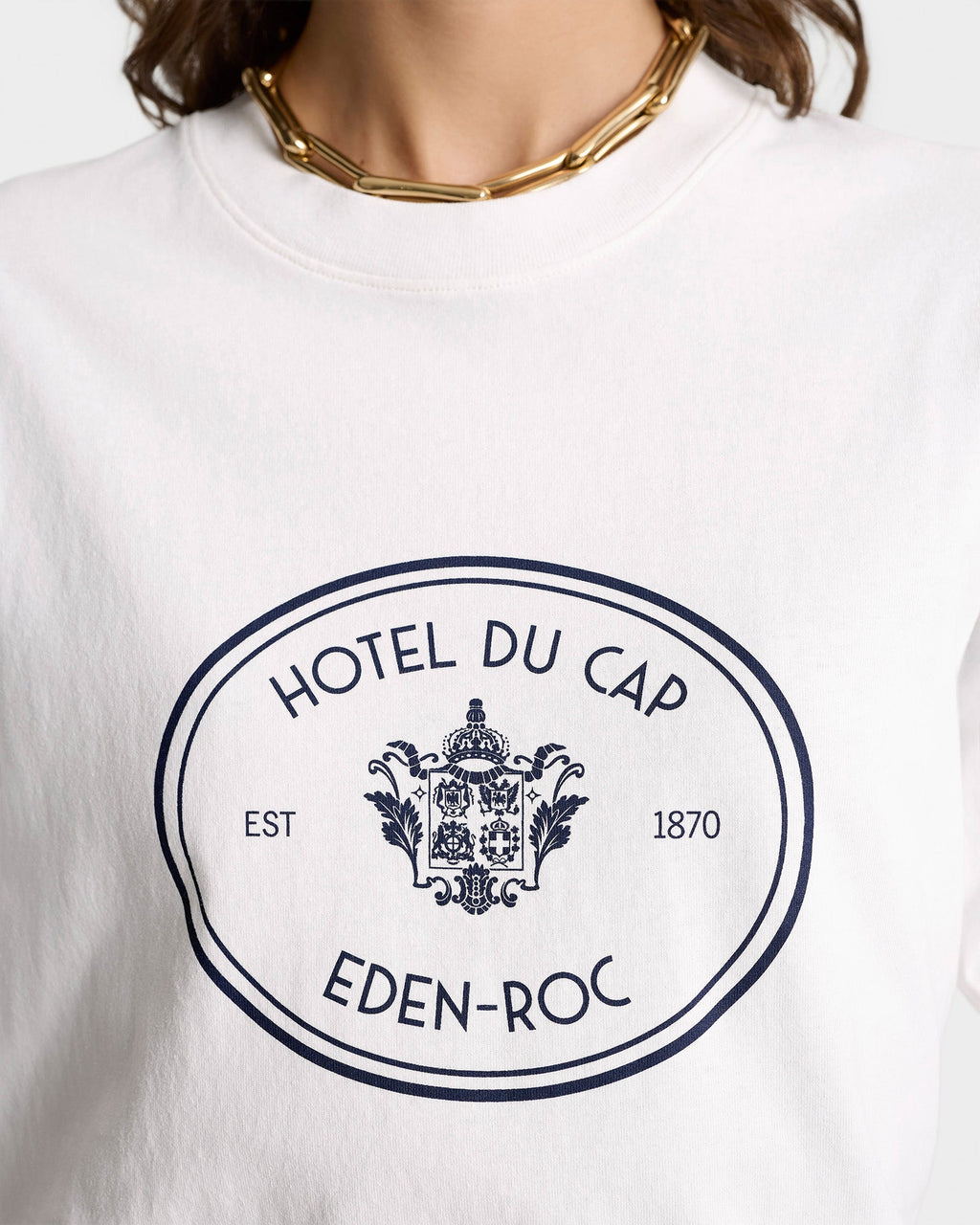 Eden Crest T-Shirt - White/Navy