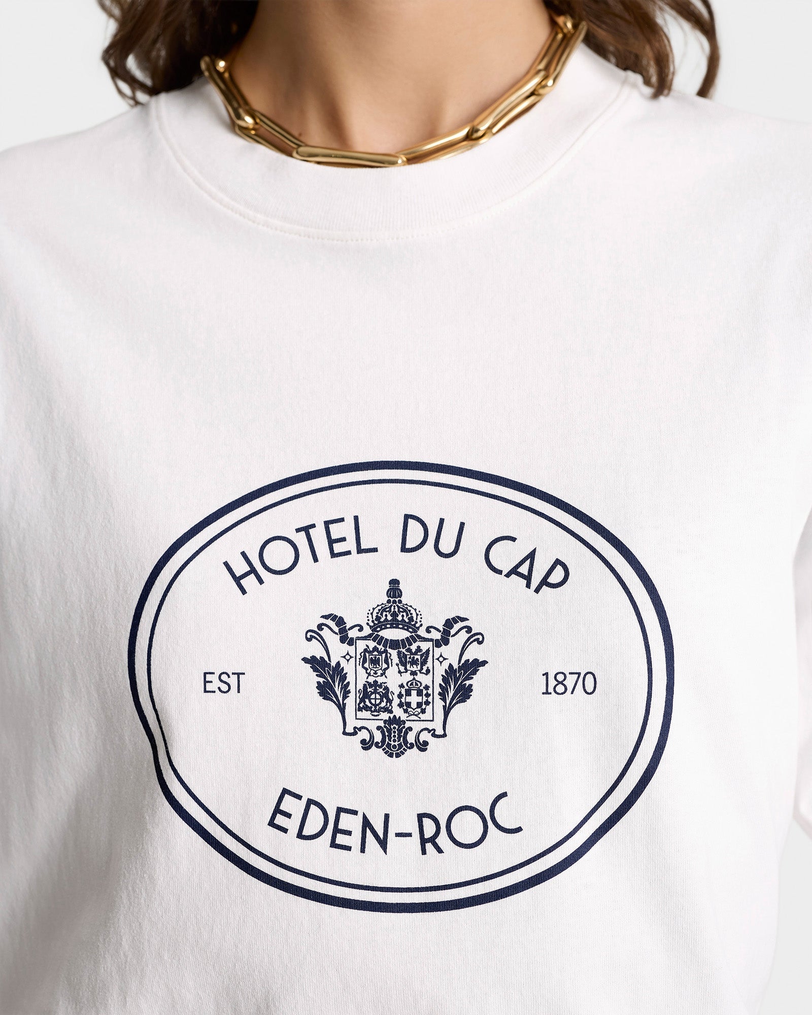 Eden Crest T-Shirt - White/Navy