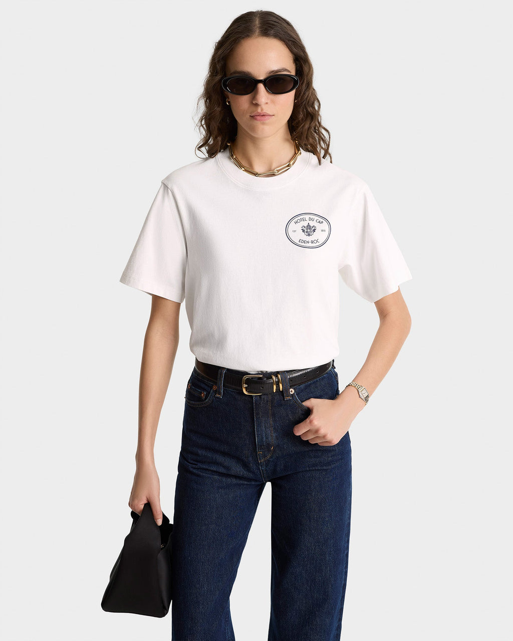 Kennedy Crest T-Shirt - White/Navy