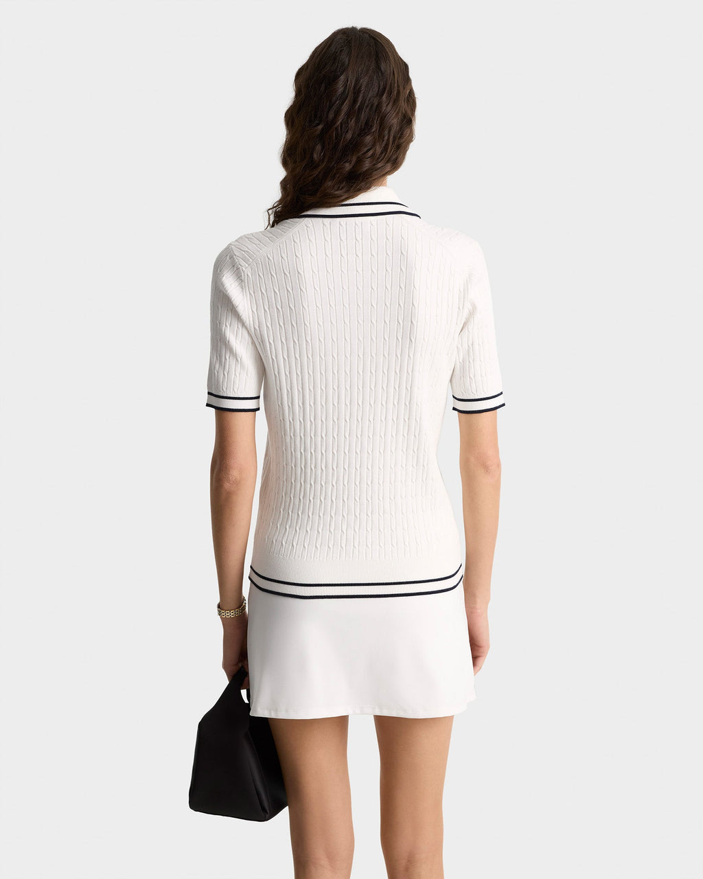 Eden Crest Mini Cable Polo - White/Navy