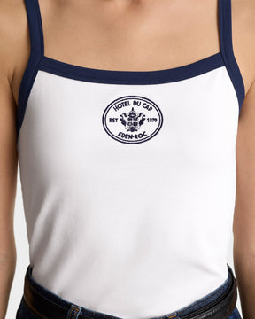 Eden Crest Embroidered Pique Tank - White/Navy