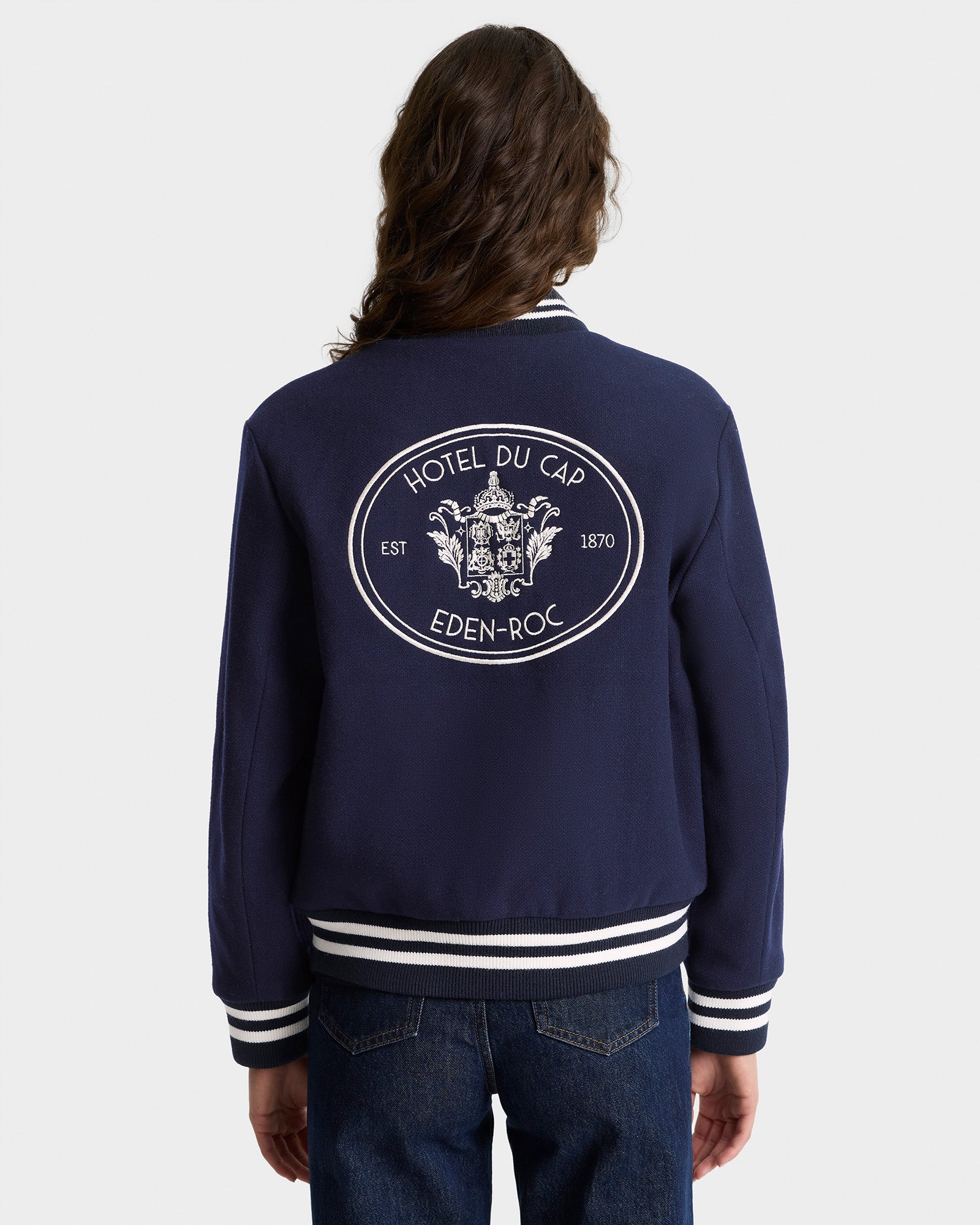 Eden Crest Varsity Jacket Women - Navy/White