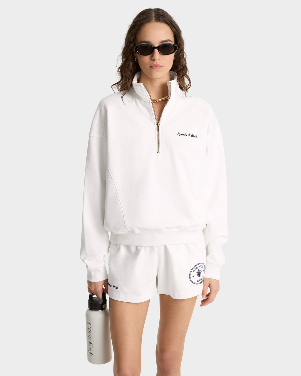 Eden Crest Quarter Zip - White/Navy