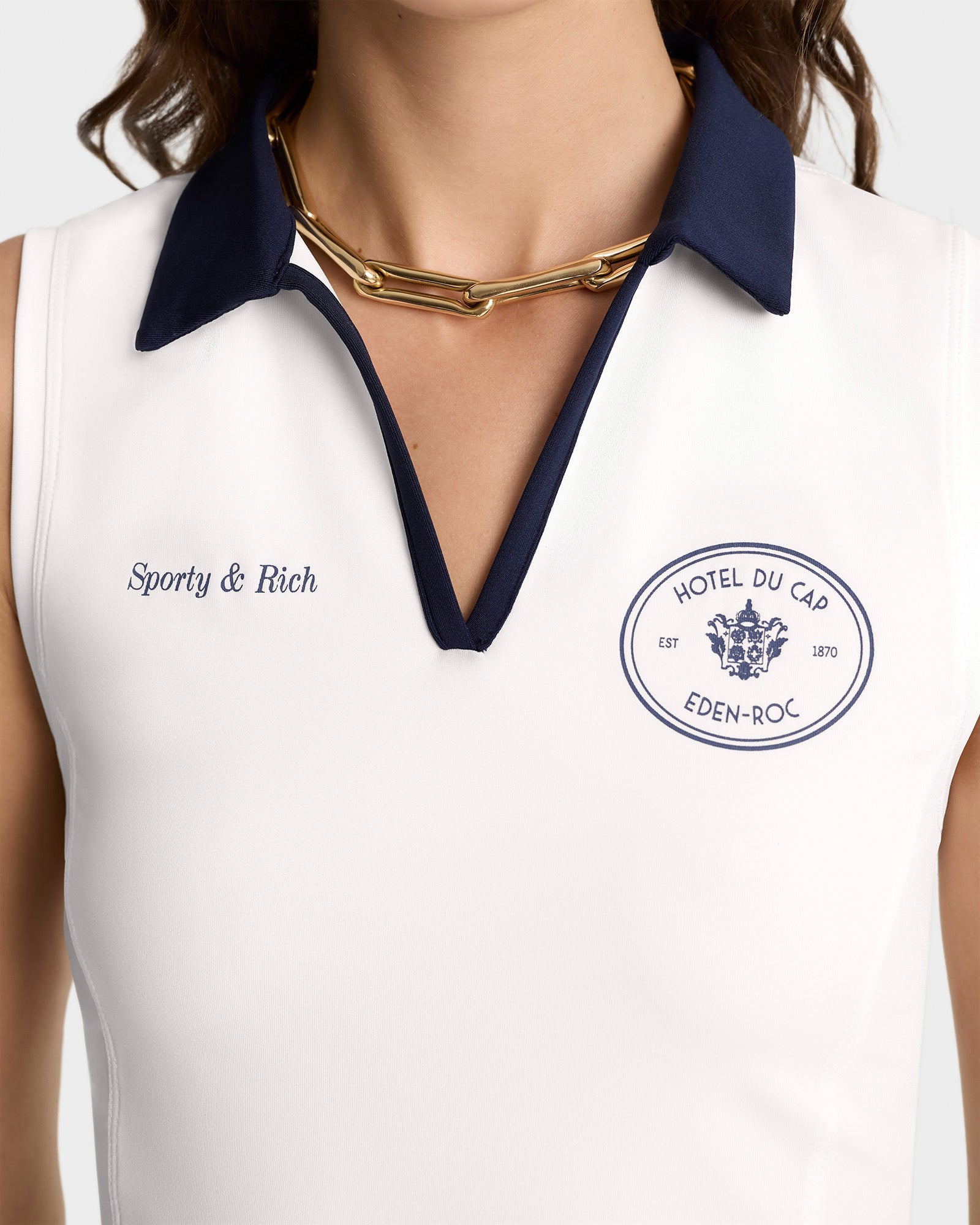 Eden Crest Sports Polo Vest - White/Navy