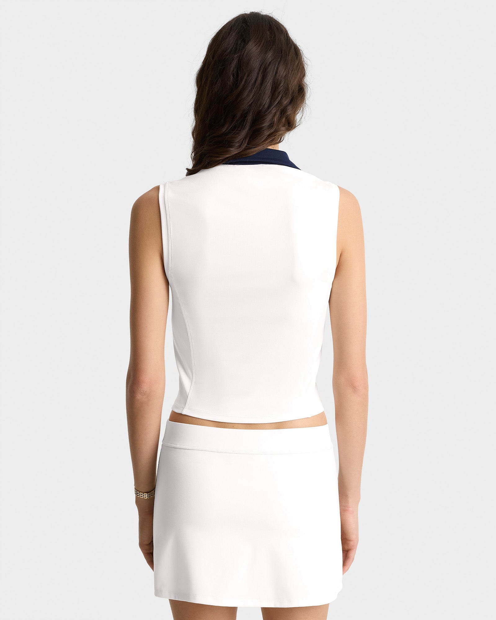 Eden Crest Sports Polo Vest - White/Navy