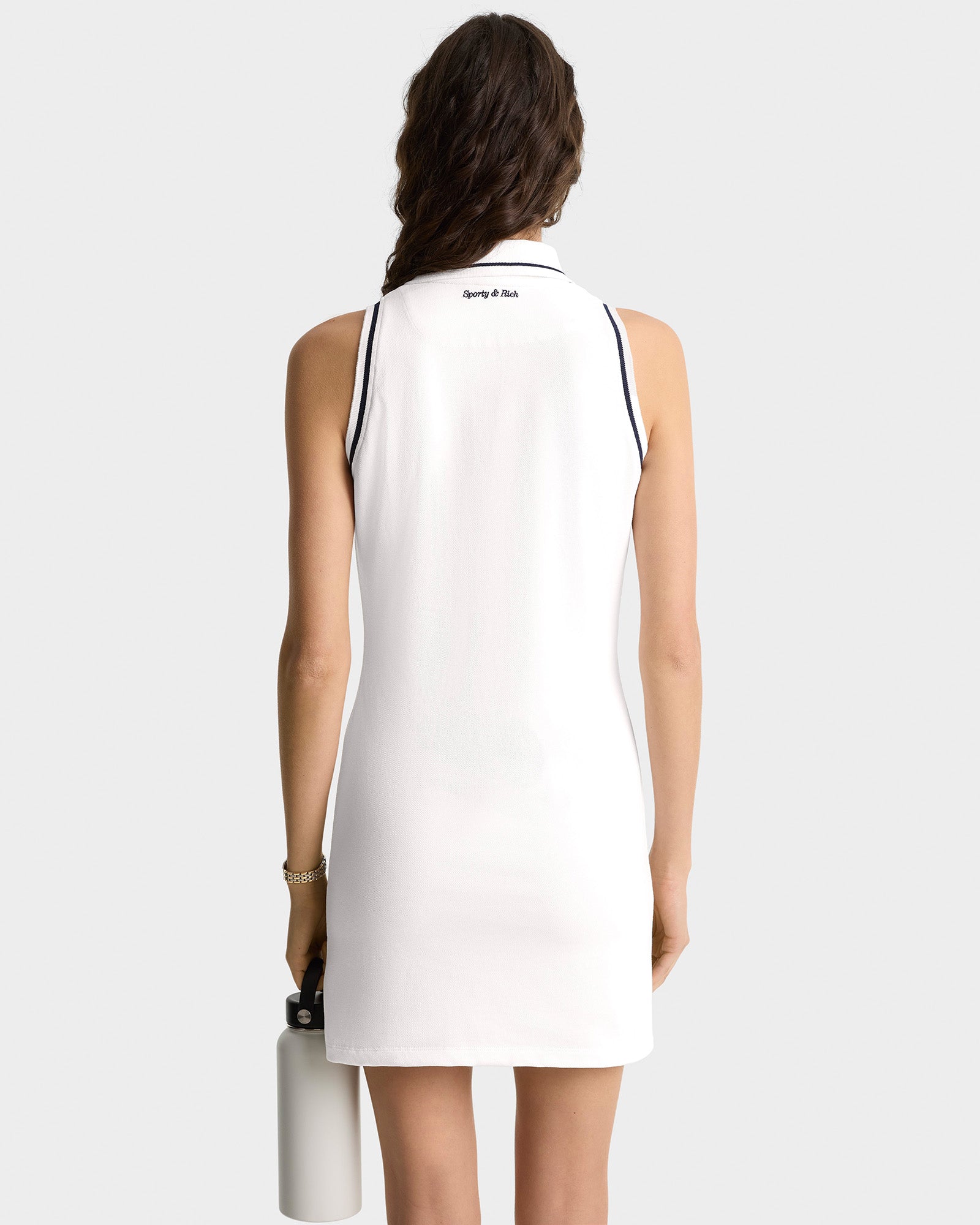 Eden Crest Pique Polo Dress - White/Navy