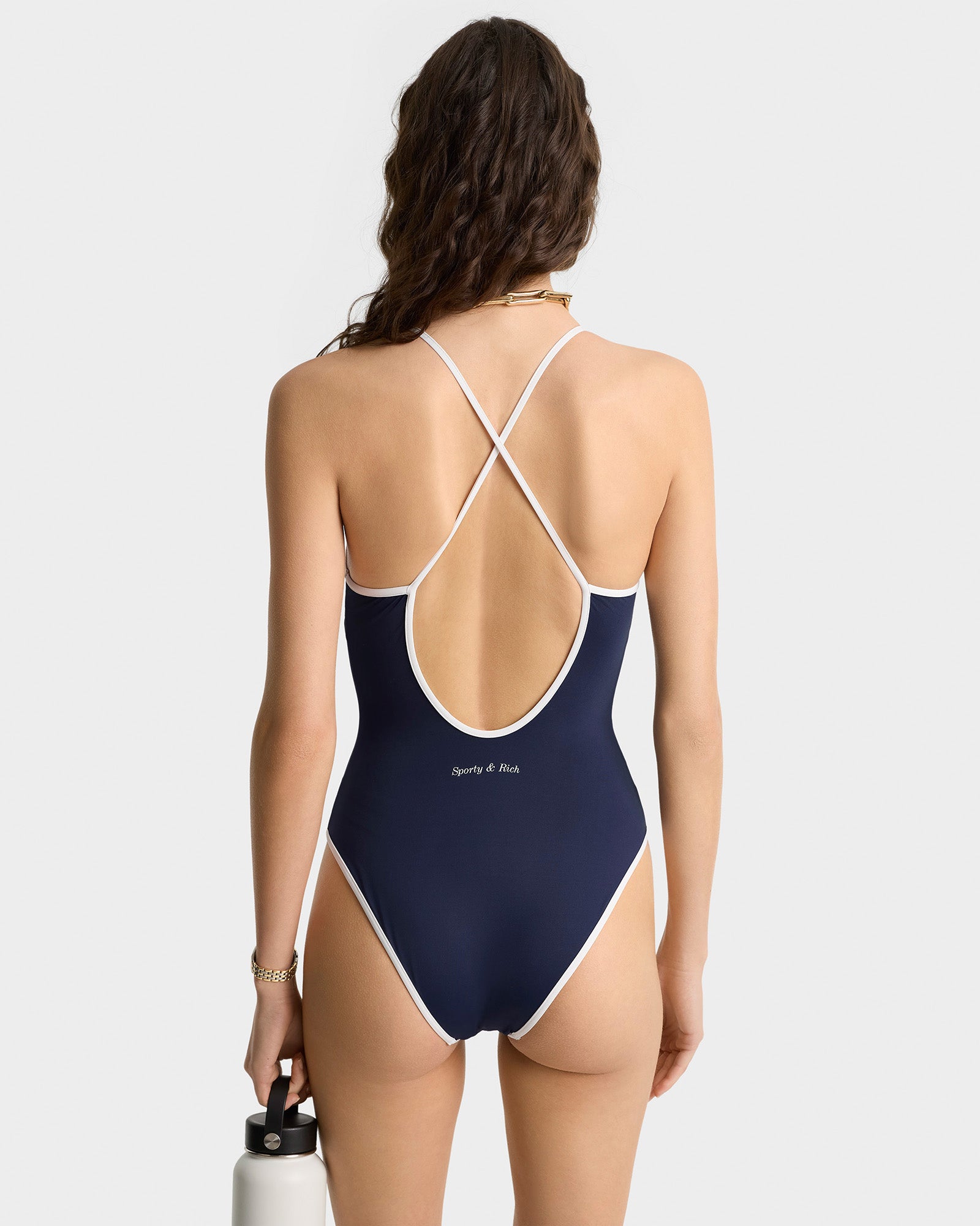 Eden Crest One Piece Swimsuit - Navy/White