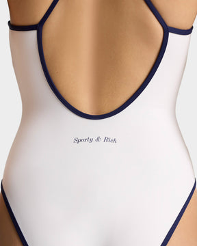 Eden Crest One Piece Swimsuit - White/Navy