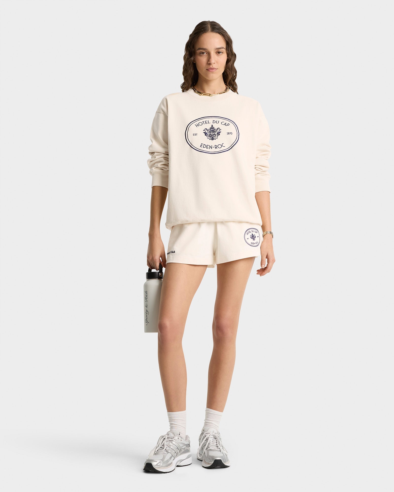Eden Crest Crewneck - Cream/Navy