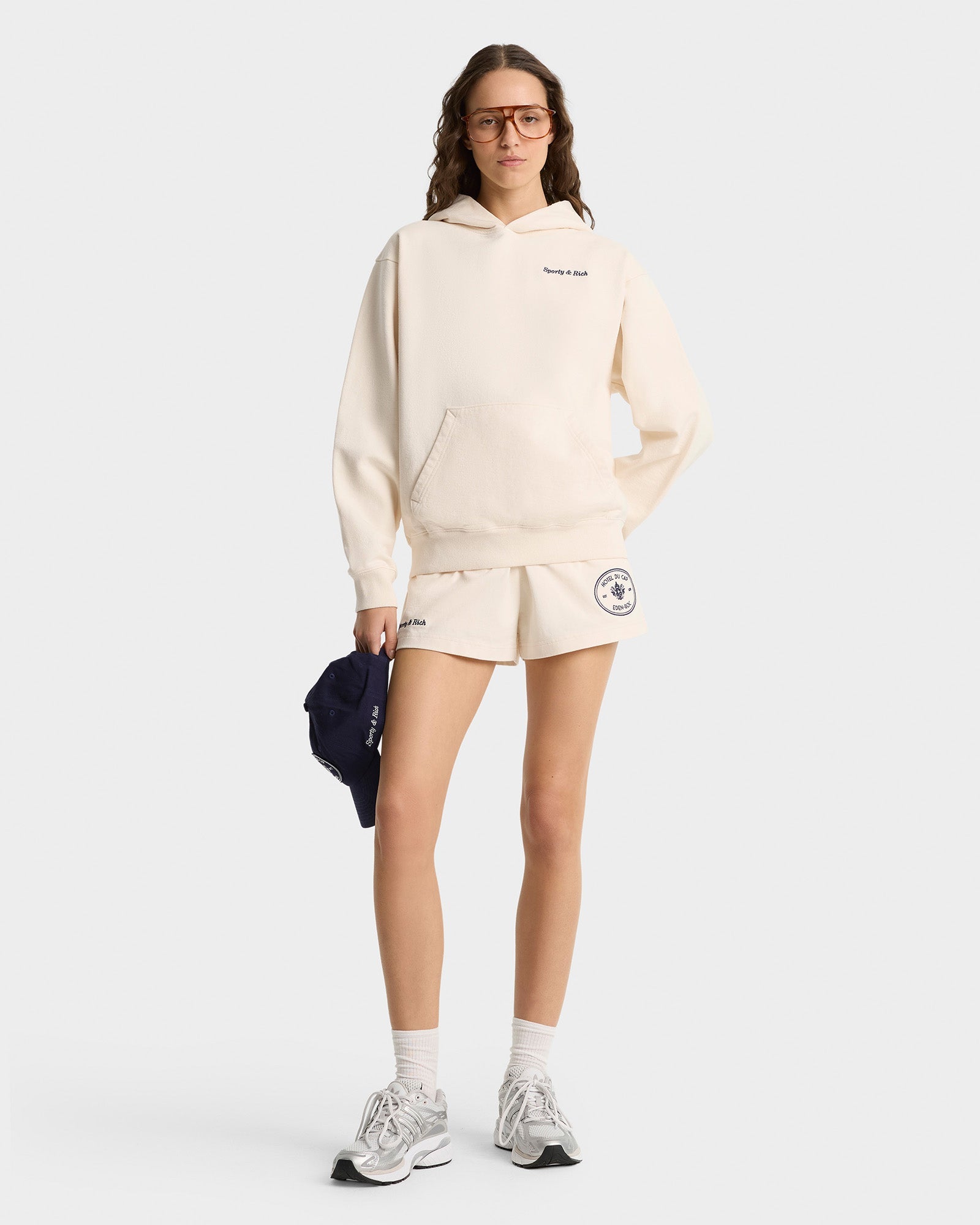 Eden Crest Hoodie - Cream/Navy