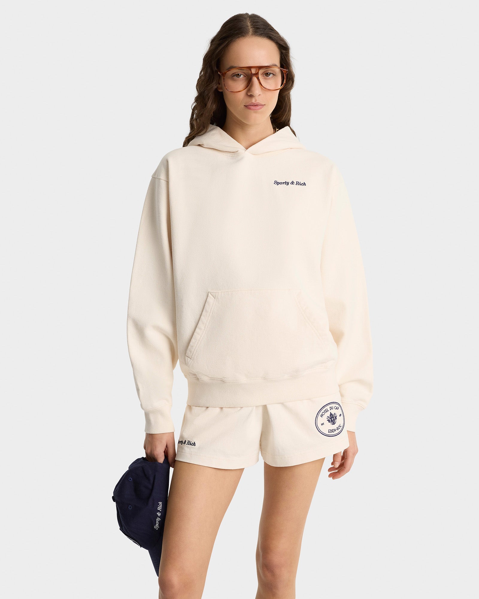 Eden Crest Hoodie - Cream/Navy