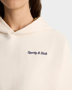 Eden Crest Hoodie - Cream/Navy