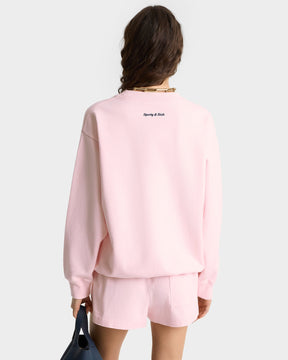 Eden Crest Crewneck - Pink Dolphin/Navy