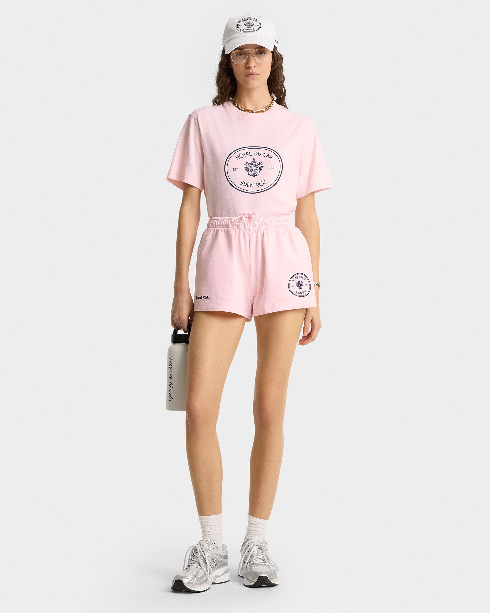 Eden Crest T-Shirt - Pink Dolphin/Navy
