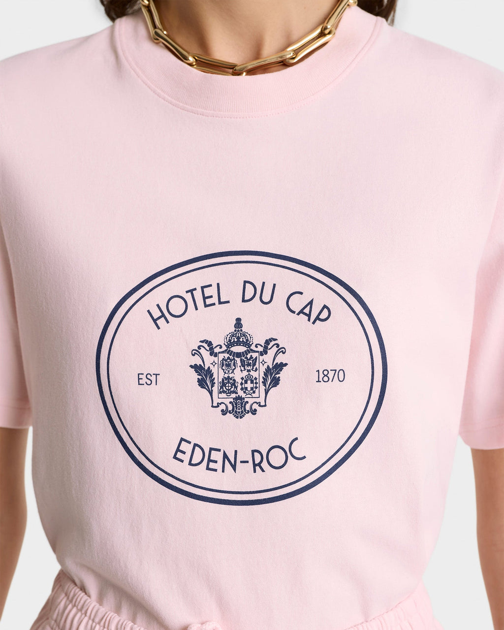 Eden Crest T-Shirt - Pink Dolphin/Navy