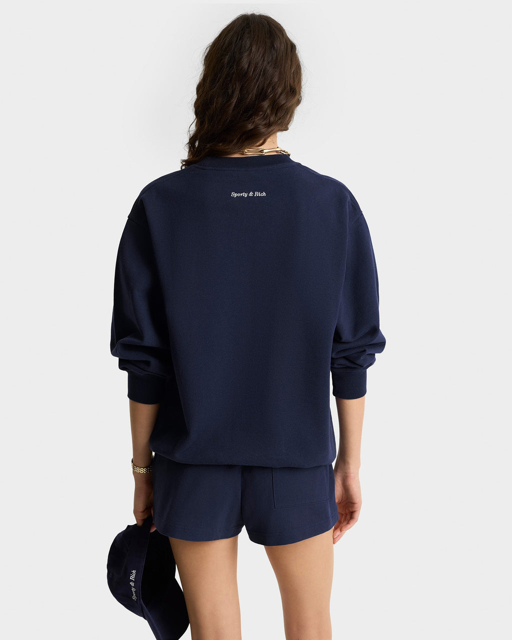 Eden Crest Crewneck - Navy/White