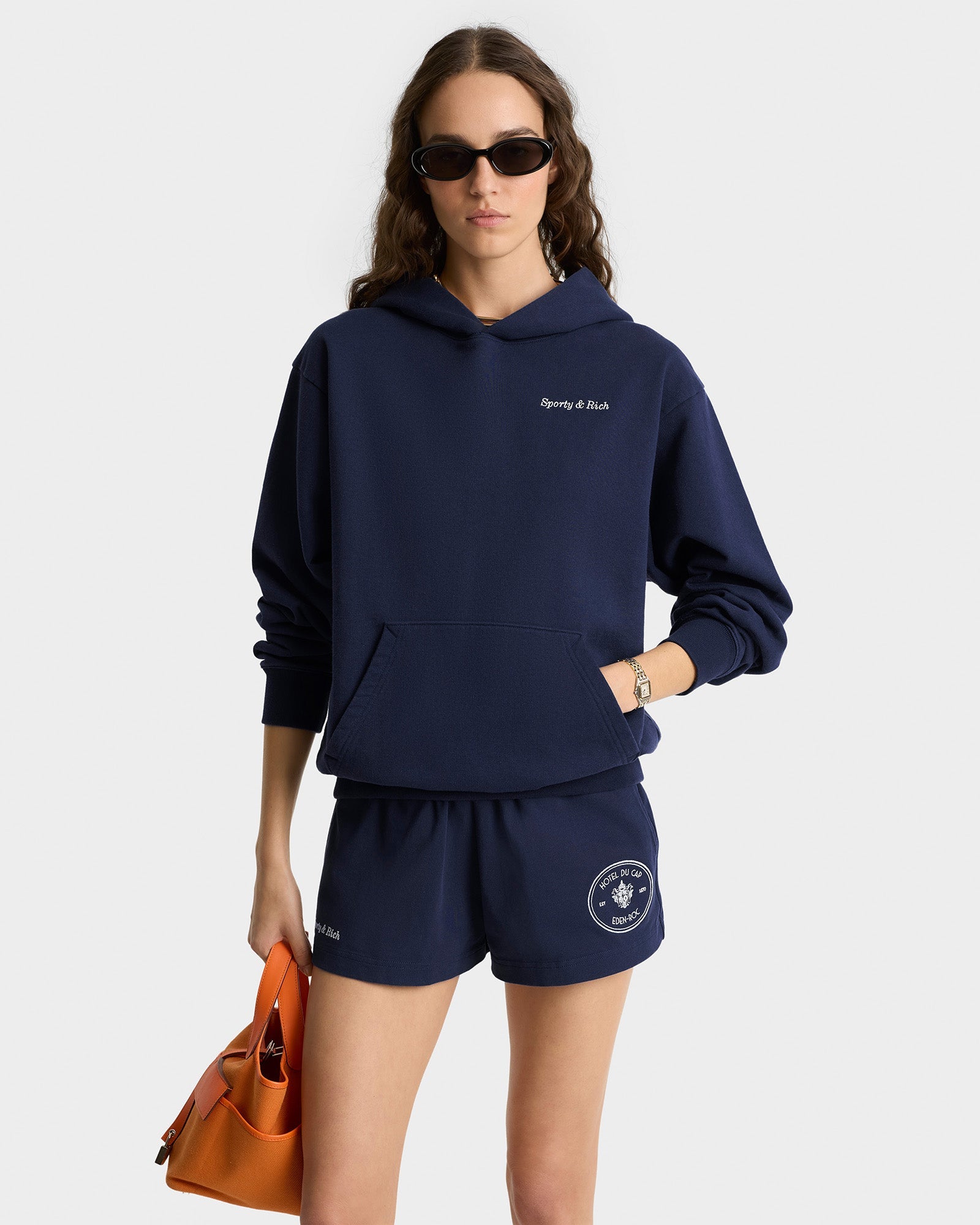 Eden Crest Hoodie - Navy/White